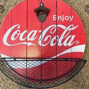 Coca Cola Red Wall Decor with Opener and Basket
